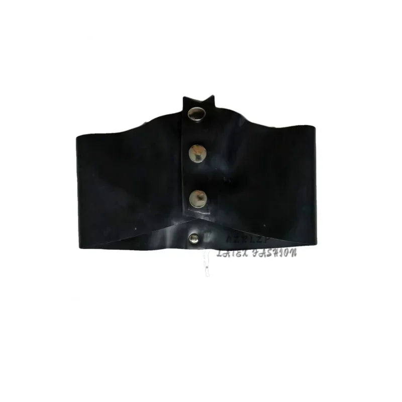 Black natural latex neck collar rubber hood with button customization size