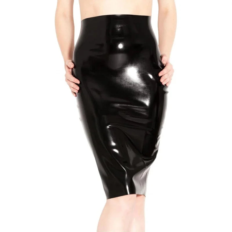 Latex Skirt Women's Pencil Skirt Outfit