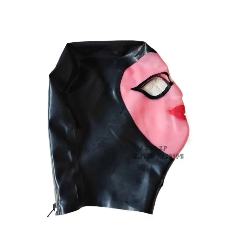 Handmade Sexy Latex Hood Catsuit Unisex With Back Zipper