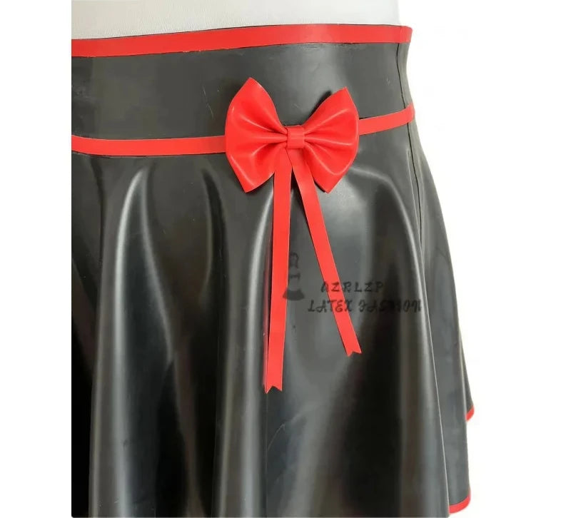 Black Latex Mini Skirts Rubber Latex Short Dresses Made to Measure Latex Short Skirt