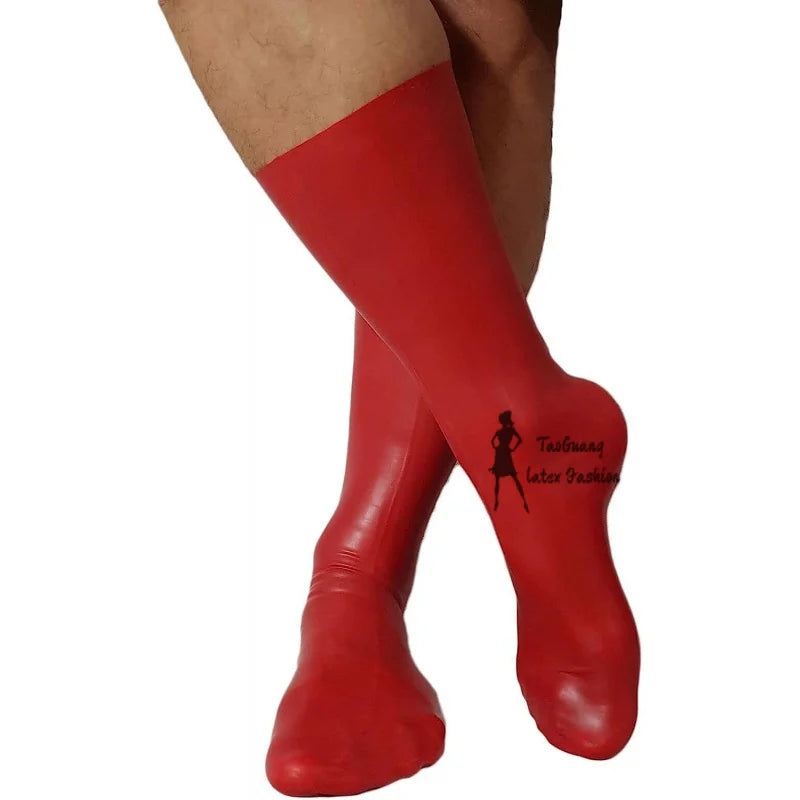 Rubber Tights Red Latex Rubber Socks Handmade