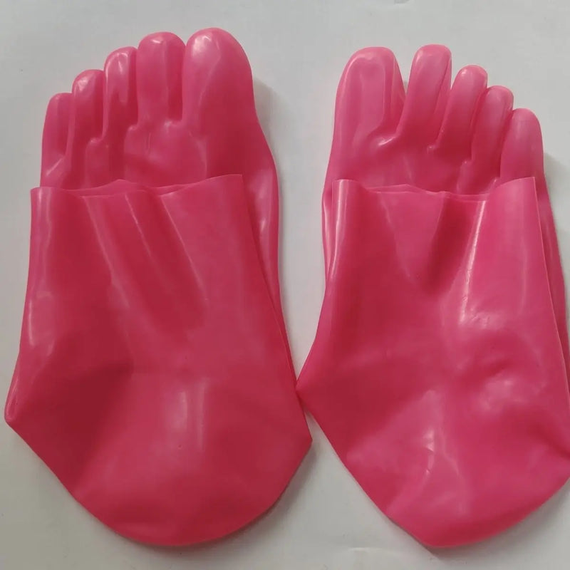 Latex Socks, Hot Pink Latex Toe Socks, One Molding, Thickness 0.4mm