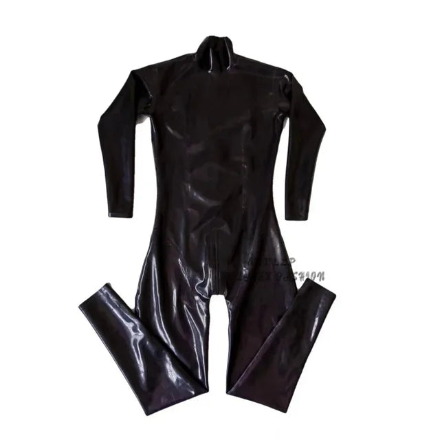 Sexy Men Latex Catsuit Rubber Fetish Bodysuit with back zipper Jumpsuit Plus Size Custom