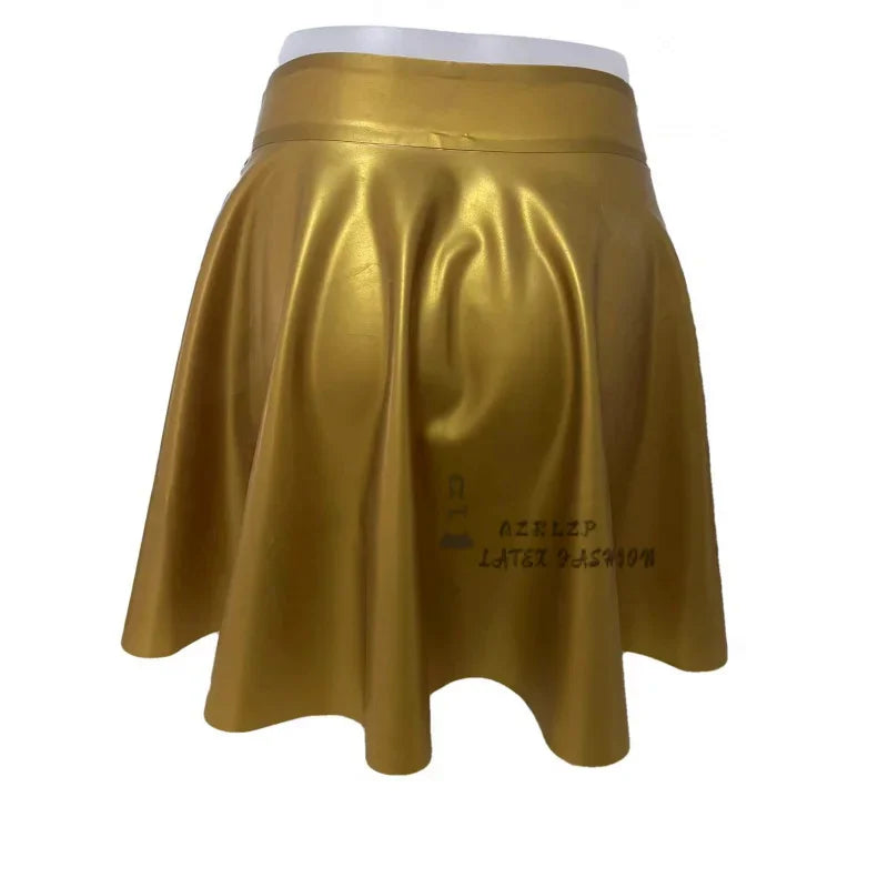 Sexy Mini Latex Skirts Short Without Zippers Rubber Bottoms