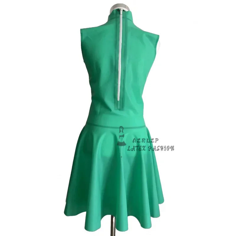 Handmade Sleeveless Latex Gummi Dresses Mini Skirts back zippers Club Wear Party  Customized