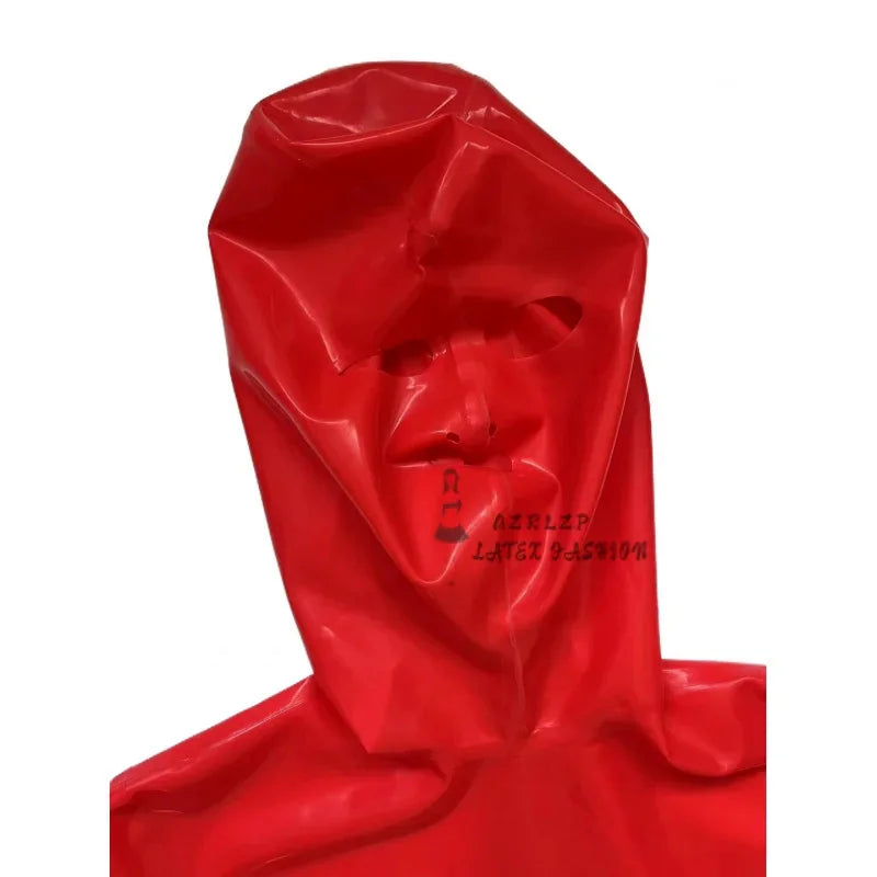 Sexy Full Body Latex Fetish Catsuit Rubber Hood Socks With Back Crotch Zipper Handmade