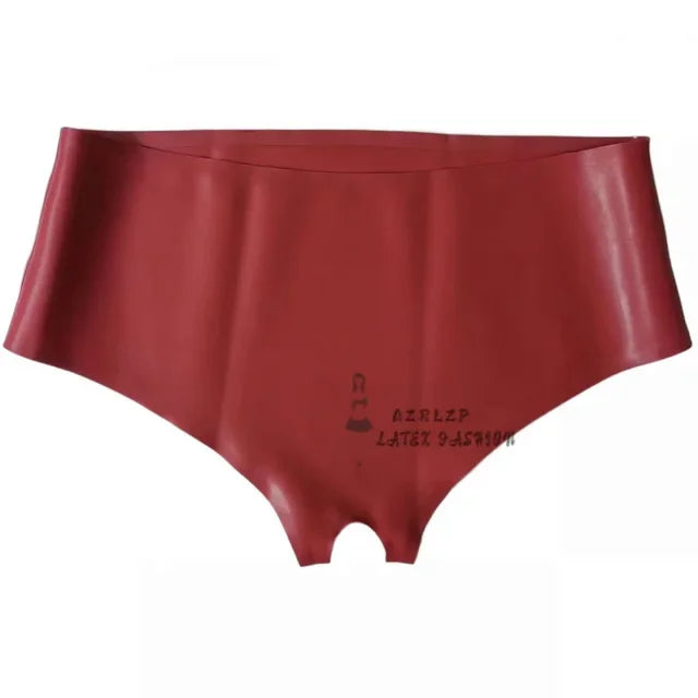 Female Latex Rubber Short Open Range Underwear Panties Briefs