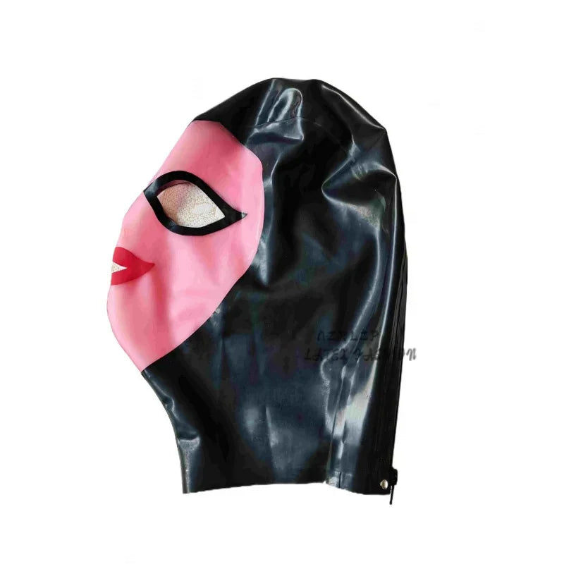 Handmade Sexy Latex Hood Catsuit Unisex With Back Zipper