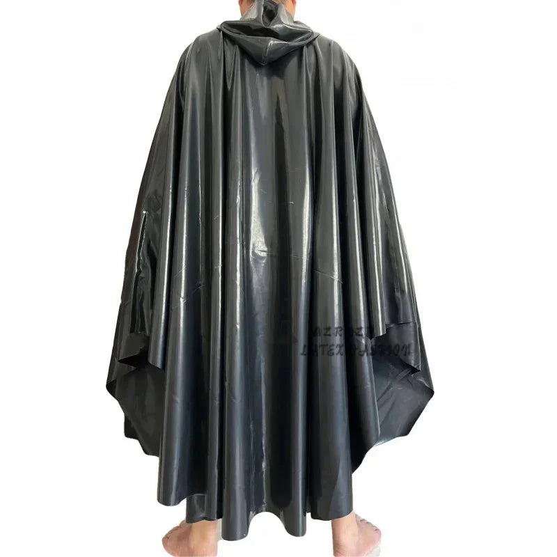 Sexy Latex Accessory For Men And Women Cosplay Costume Long Cloak Multi-Function Waterproof Raincoat