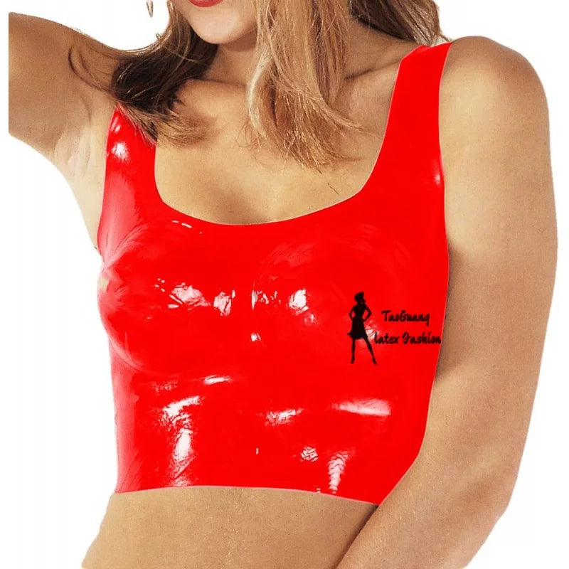 Sexy Lingerie Ladies Erotic Lingerie Swimsuit Latex Rubber Fetish Bra Vest