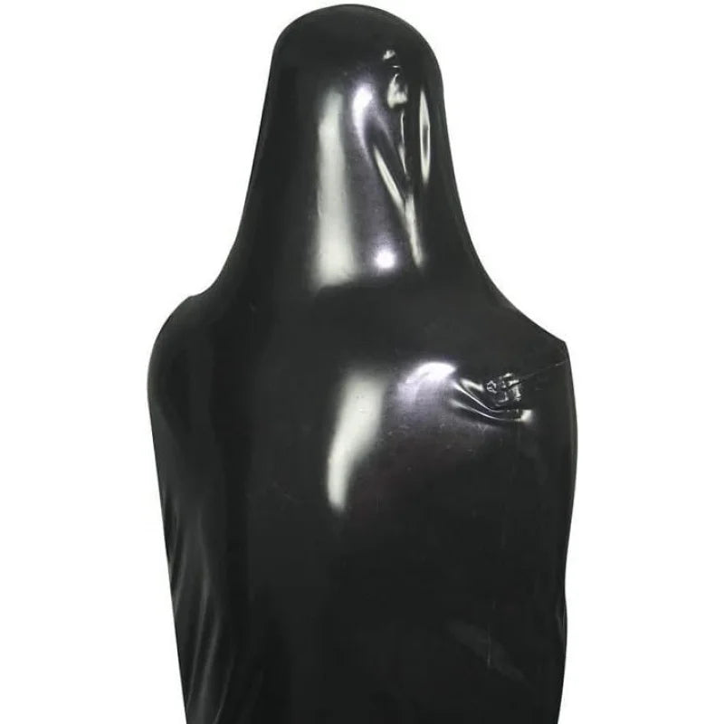 Black Sexy Full Body Latex Bodybag Rubber Sack Fullbody Front Zipper Entry