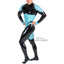 手作り フルボディ フェティッシュ メンズ ラテックス キャットスーツ フード付き ラバー ボディースーツ バックジッパー