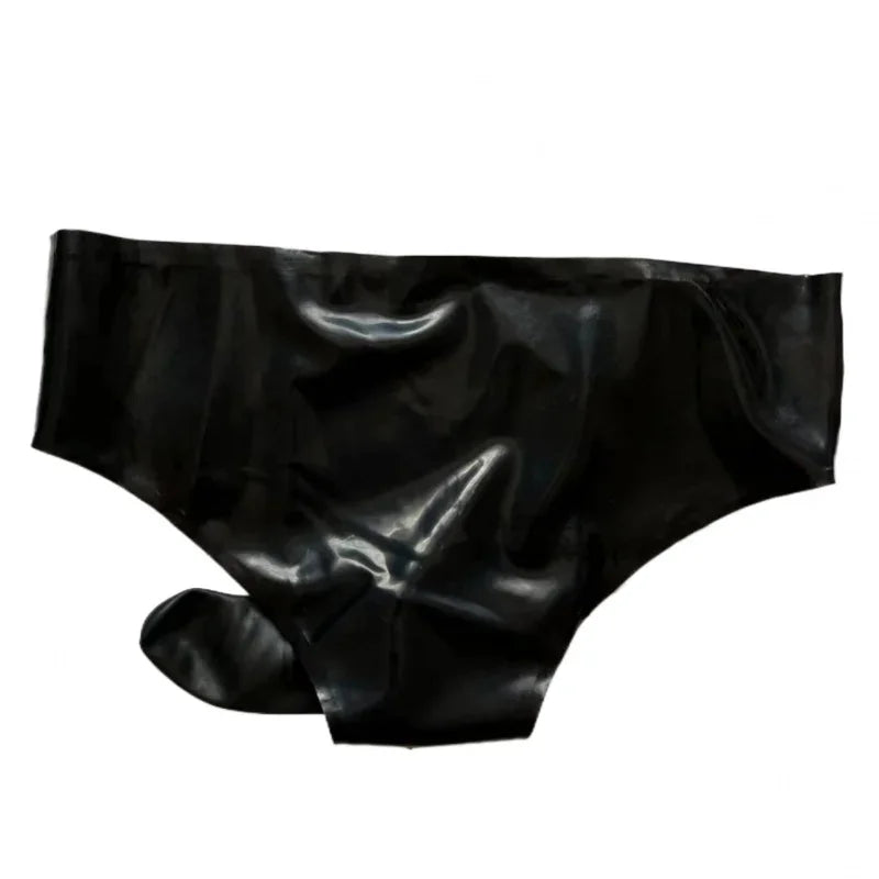 Latex Short Cosplay Briefs with front sheath Fetish Panties exotic Sexy Underwear handmade