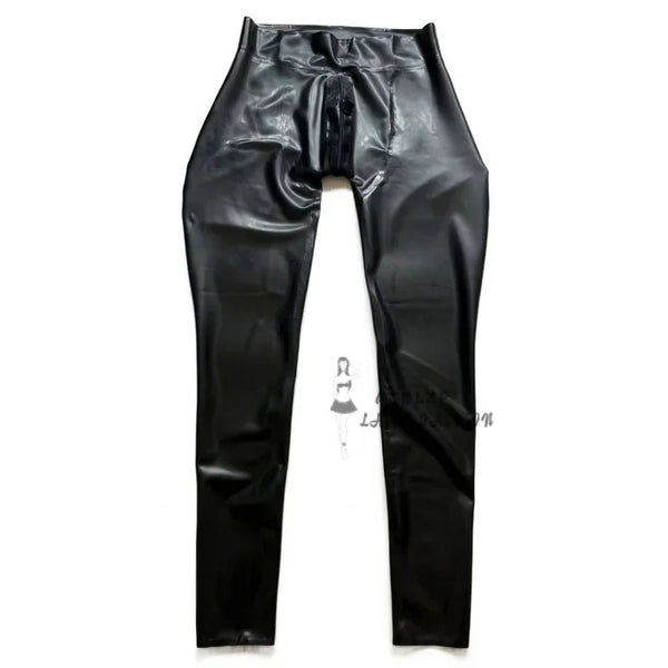 Latex Pants Men's Latex Trousers Tight  with Crotch zipper