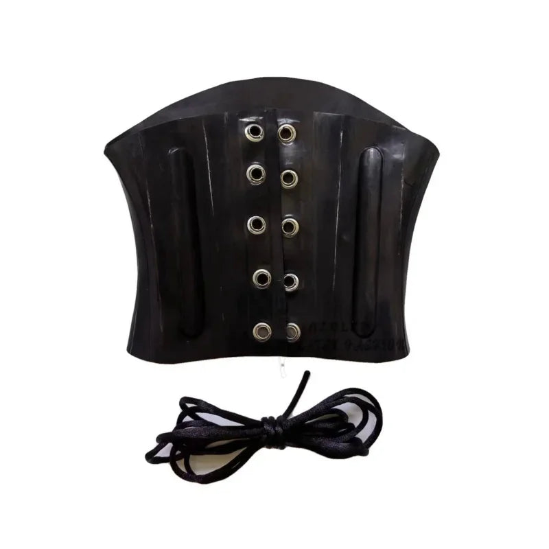 Unisex Black Thick Latex Collar Rubber Neck Corset Custom Hand Made