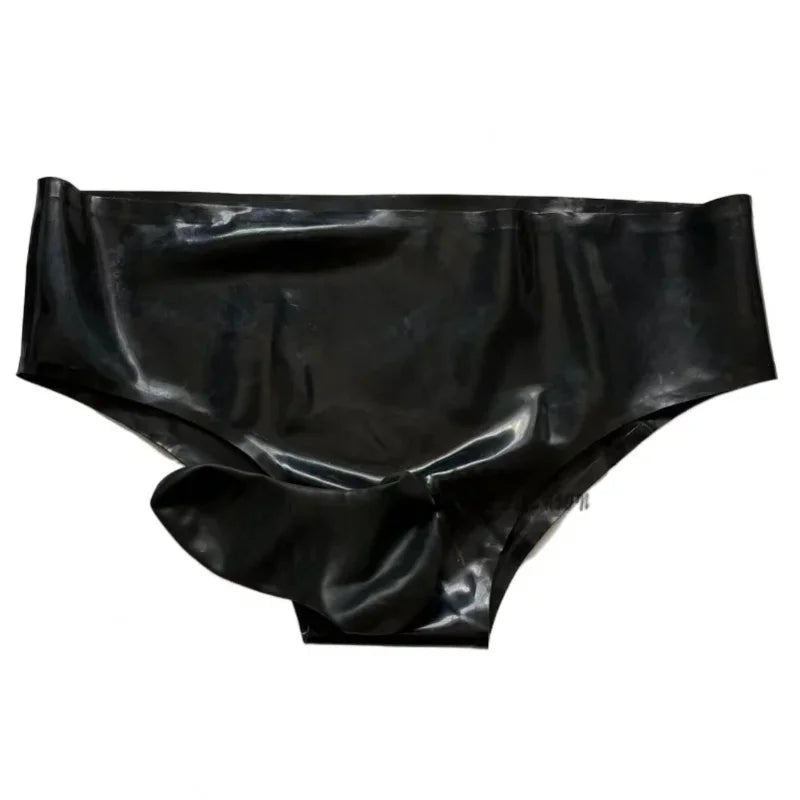 Latex Short Cosplay Briefs with front sheath Fetish Panties exotic Sexy Underwear handmade