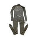 Herren Latex Catsuit Jumpsuit ohne Reißverschluss Halseinstieg Fetisch Gummi Bodysuit mit kleinem Loch vorne Cosplay