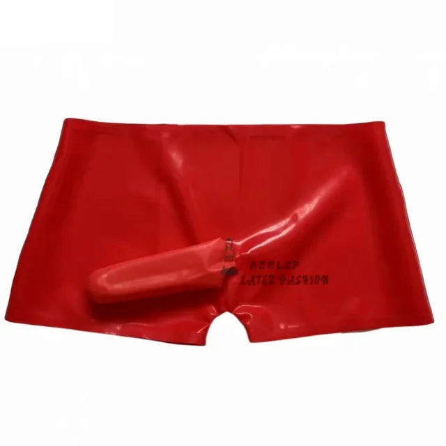 Sexy Man Transparent Latex Panties Shorts Rubber Boxer Underwear Fetish with Condom