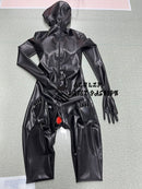 The Latex Bodysuit Comes with Latex Gloves, Toe Socks, Chest Pockets, and A Nose Tube