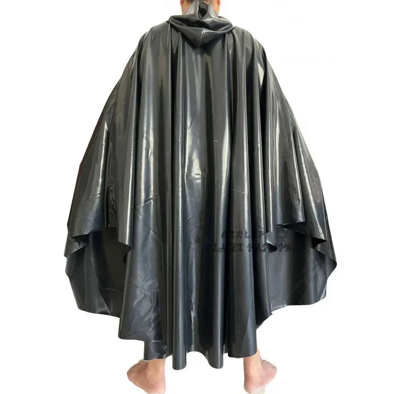 Sexy Latex Accessory For Men And Women Cosplay Costume Long Cloak Multi-Function Waterproof Raincoat