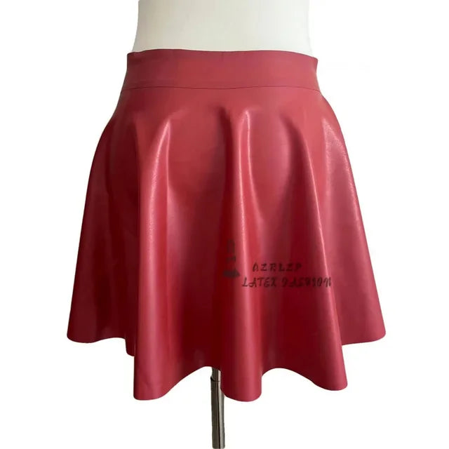 Sexy Mini Latex Skirts Short Without Zippers Rubber Bottoms