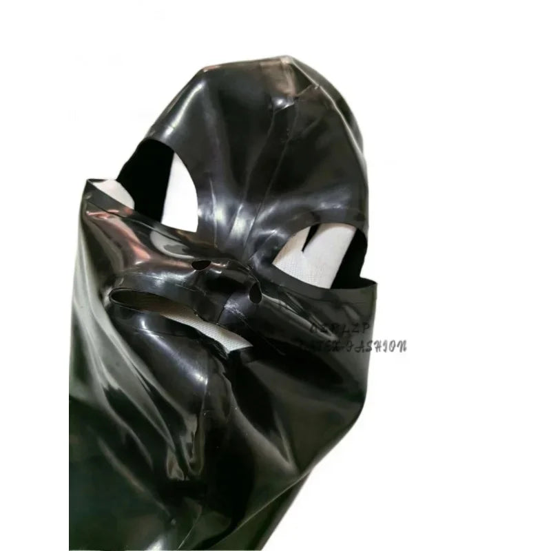 Latex Hood Mask Beautiful Headgear With Hairpin