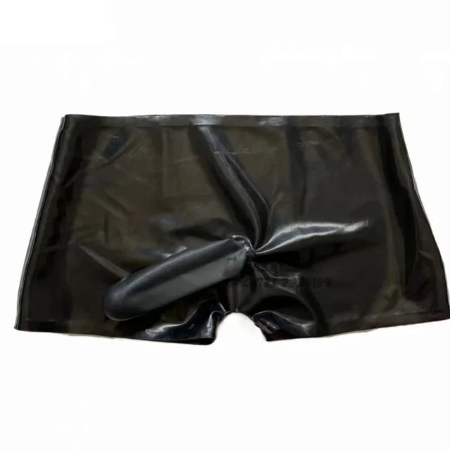 Sexy Man Transparent Latex Panties Shorts Rubber Boxer Underwear Fetish with Condom