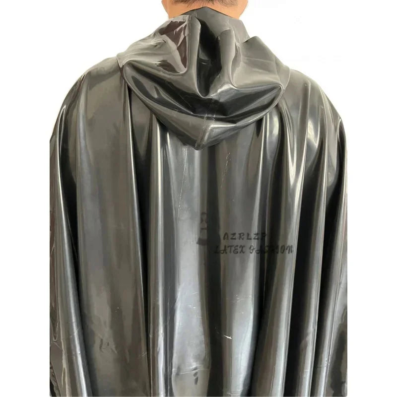 Sexy Latex Accessory For Men And Women Cosplay Costume Long Cloak Multi-Function Waterproof Raincoat