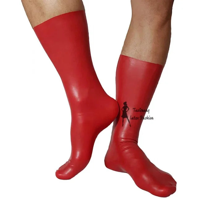 Rubber Tights Red Latex Rubber Socks Handmade