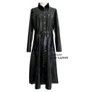 Natural Latex Clothes Women's Dresses Women's Skirts Windbreakers Coats Slim Long Sleeves with Belt Customized