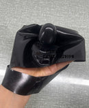 Black Latex Gummi Rubber Fetish Mask with Inner Mouth Sheath