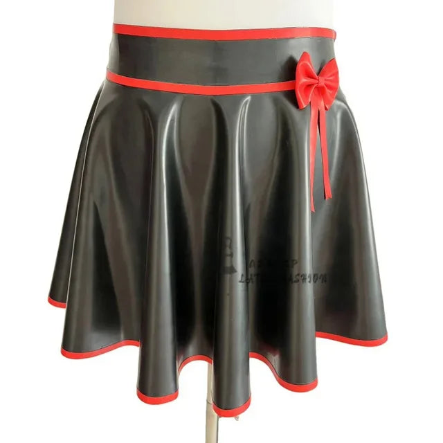 Black Latex Mini Skirts Rubber Latex Short Dresses Made to Measure Latex Short Skirt