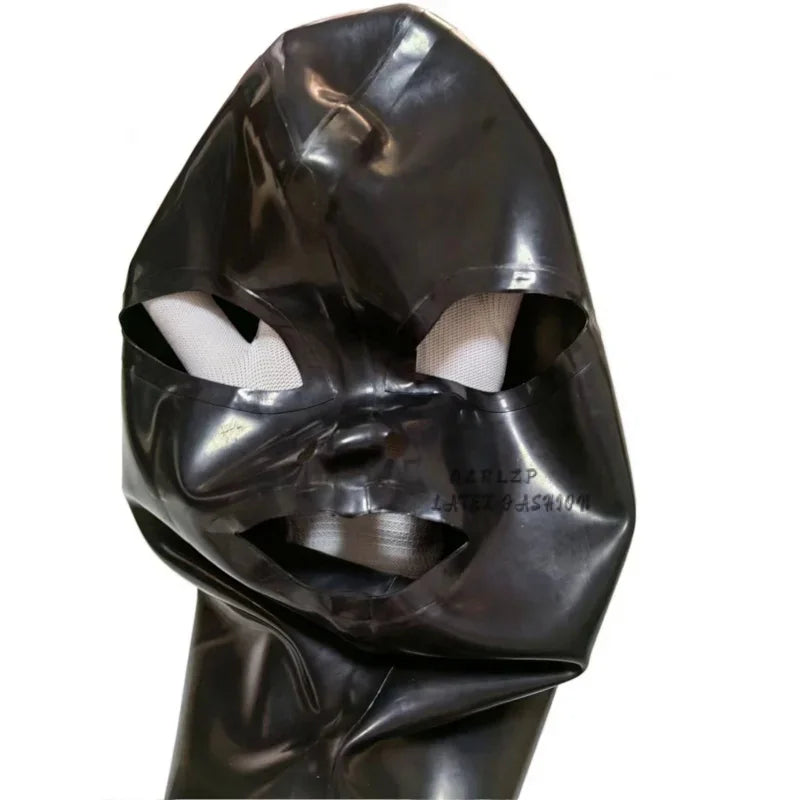 Latex Hood Mask Beautiful Headgear With Hairpin