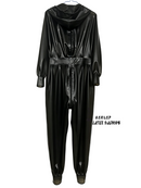 Unisex Loose-Fit Hooded Latex Catsuit (Rubber Bodysuit) Cosplay Costume