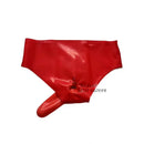 Sexy Herren Latexslips Penis mit Reißverschluss Fetisch Gummi Unterwäsche Kondom
