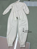 Unisex Loose-Fit White Latex/Rubber Bodysuit