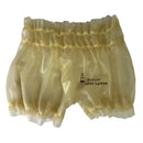 Women's Latex Pants Rubber Fetish Transparent Loose Pleated Shorts
