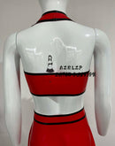 Women's Latex Skirt, Bra Top, Halter Top Set