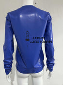 Unisex Latex Long-sleeved Cardigan, Slim-fit Casual Rubber Cardigan Shirt