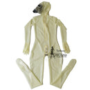 Transparent Full Cover Latex Catsuit Fetish Bodysuits Attach Gas Mask with back Zipper