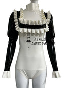 Sexy Latex Maiden Kleid Dress Skirt Rubber Ganzanzug Ruffle Suit