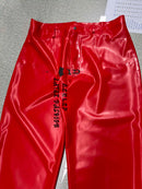 Unisex Fashion Latex Straight Pants Rubber Night Club Dance Pants Trousers