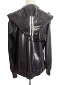 Latex Sports Suit Long Sleeve Cardigan Rubber Uniform Hoodie Top
