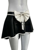 Sexy Latex Skirts with Irregular Shape Bows Trims