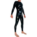 Black Men's Neck Entry Latex Catsuit with Crotch Zipper Rubber Bodysuit