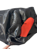 Men's Latex Briefs Rubber Shorts with Condom and Anal Sleeve