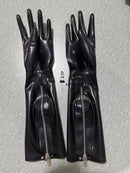Black Latex Long Gloves with Zipper