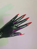 Black latex manicure gloves