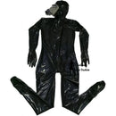 Men's Black Full Cover Latex Catsuit Fetish Bodysuits Attach Gas Mask with Zipper