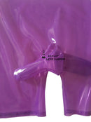 Men's Latex Transparent Purple Boxer Briefs with Condom